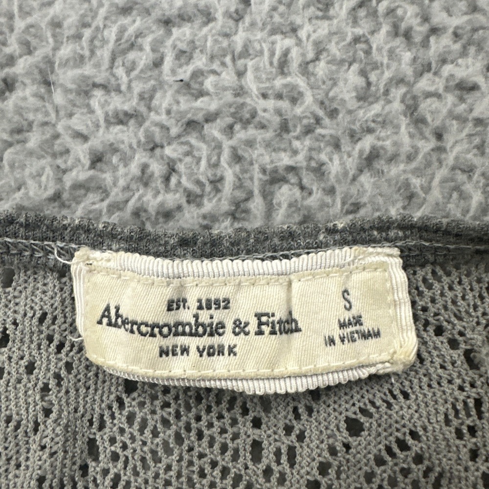 Y2K Abercrombie & Fitch Tank Top Gray Crochet Racerback Retro Women's Small - Picture 4 of 8